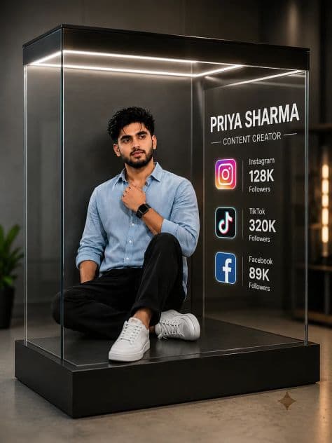 3D Render Portrait Peaceful illuminated by studio lighting in a professionally composed commercial setting.