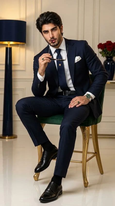 Professional Portrait Of A Handsome illuminated by studio lighting in a professionally composed commercial setting.