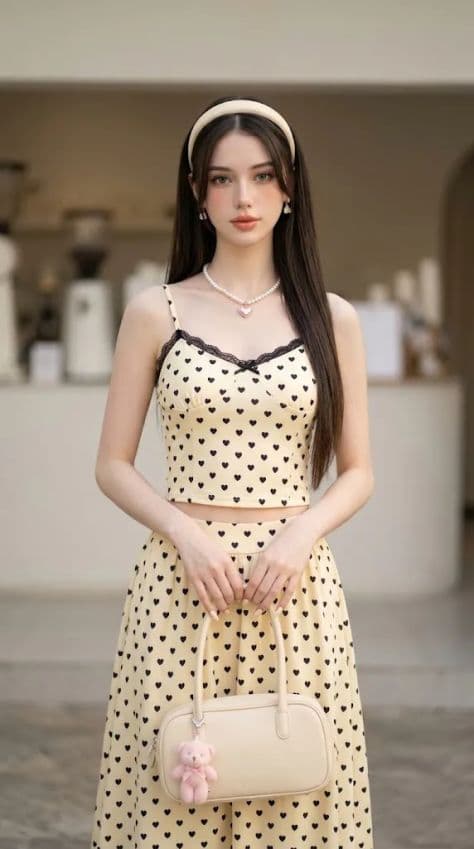 Image Of The Attached Young Woman illuminated by studio lighting in a professionally composed commercial setting.