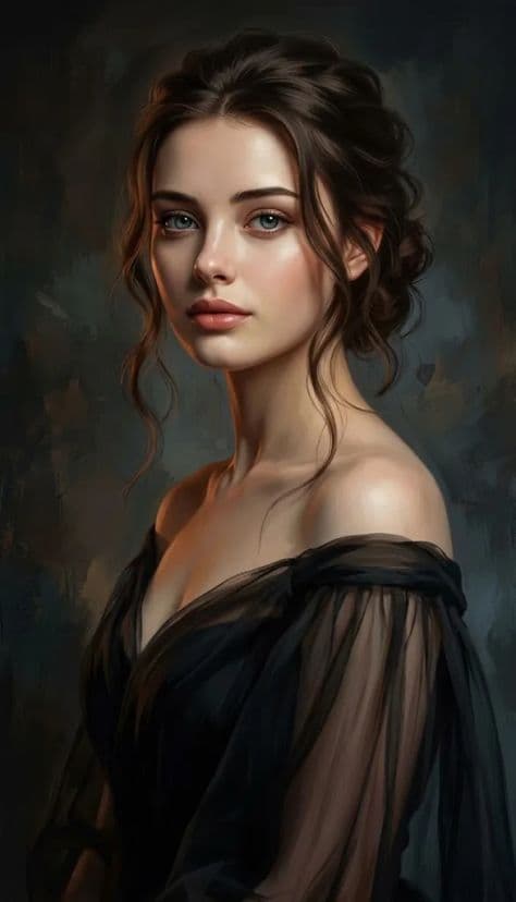 Oil Painting Portrait Studio Light Elegant
