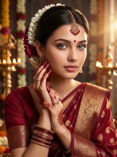 Photorealistic Portrait Interior Elegant Candlelit