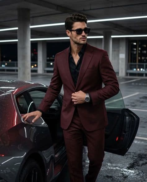 A refined editorial portrait of a poised man in high-end supercar and confident under cinematic lighting.