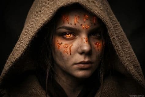 Hooded Character illuminated by atmospheric backlighting in a professionally composed commercial setting.