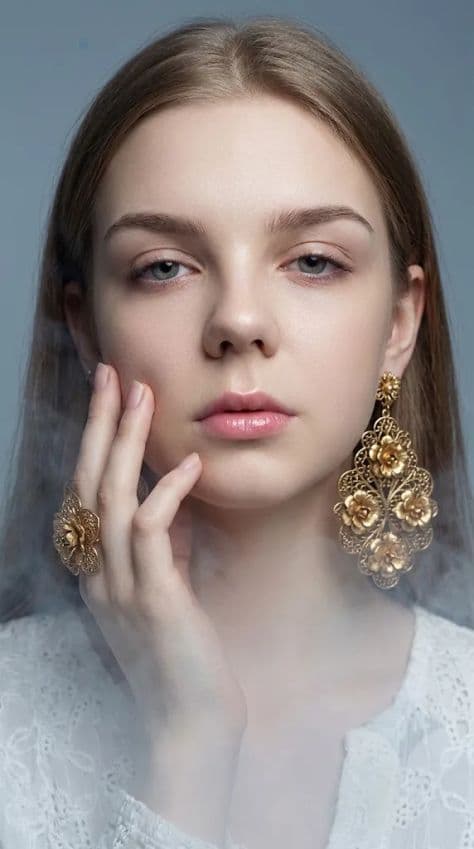 Editorial Portrait Studio Elegant illuminated by studio lighting in a professionally composed commercial setting.