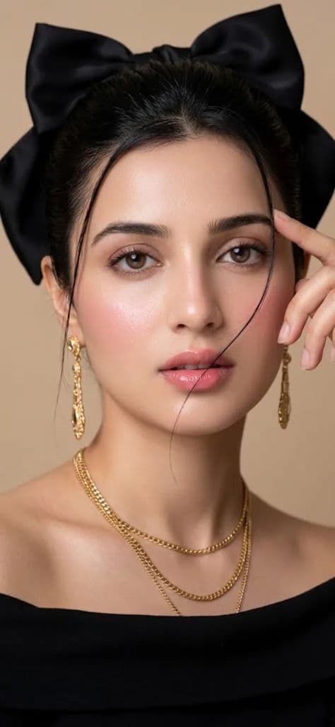 Editorial Portrait Interior Elegant illuminated by studio lighting in a professionally composed commercial setting.