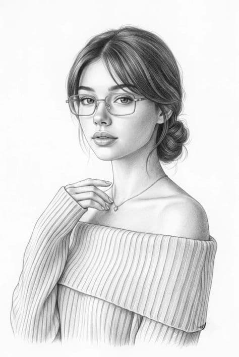 Sketch Portrait Interior Elegant Natural — Stable Diffusion