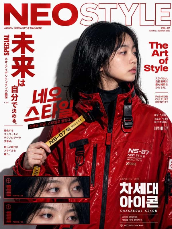 A Y2K pop-street editorial collage poster featuring a moody young subject, graffiti typography, orange background, sticker graphics, and filmstrip fashion layout with idol-style street fashion aesthetics.