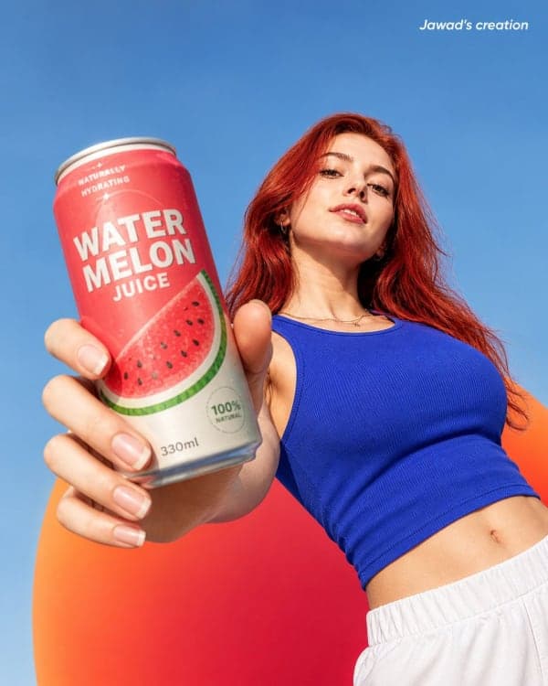 AI image prompt — Watermelon Juice Summer Hero Advertising Poster