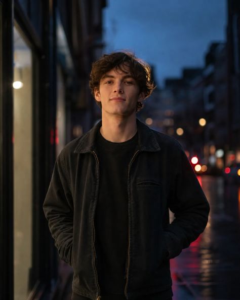 Cinematic Rainy City Creator Portrait
