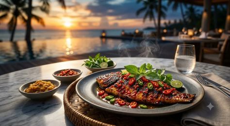 Luxury Cinematic Food Photography of Seruit Lampung Fine Dining Presentation