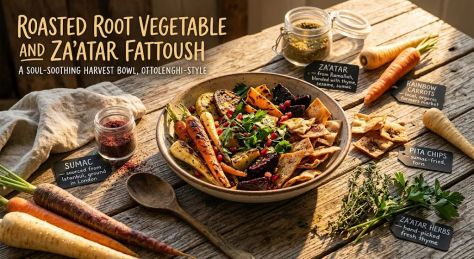 Golden Hour Farmhouse Food Scene – Hyper-Realistic Rustic Editorial Culinary Photography