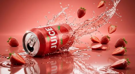 Cinematic Strawberry Juice Can Splash Explosion – Ultra-Realistic High-Speed Beverage Advertisement