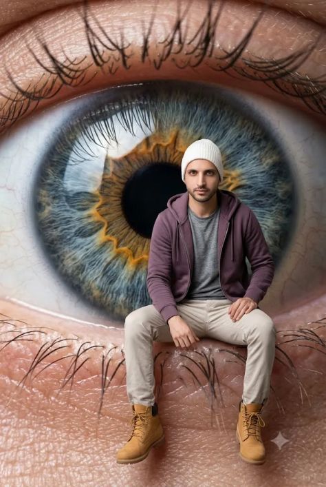 Photorealistic Portrait Studio Peaceful Light Macro