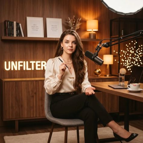 Photorealistic Portrait Studio Peaceful Light Bokeh