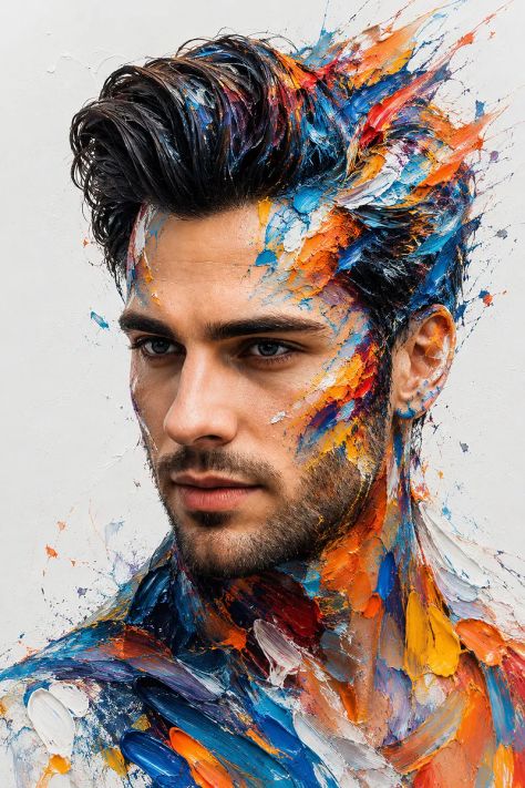 Illustration Portrait Studio Energetic Light