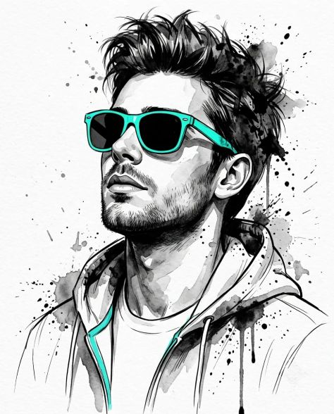 Monochrome Portrait Urban Dramatic Neon — Midjourney