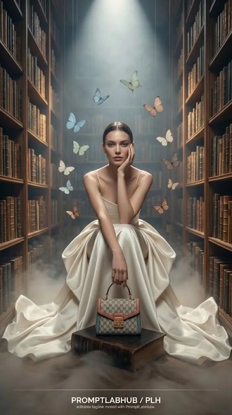 Editorial Portrait Interior Elegant Dramatic Bokeh