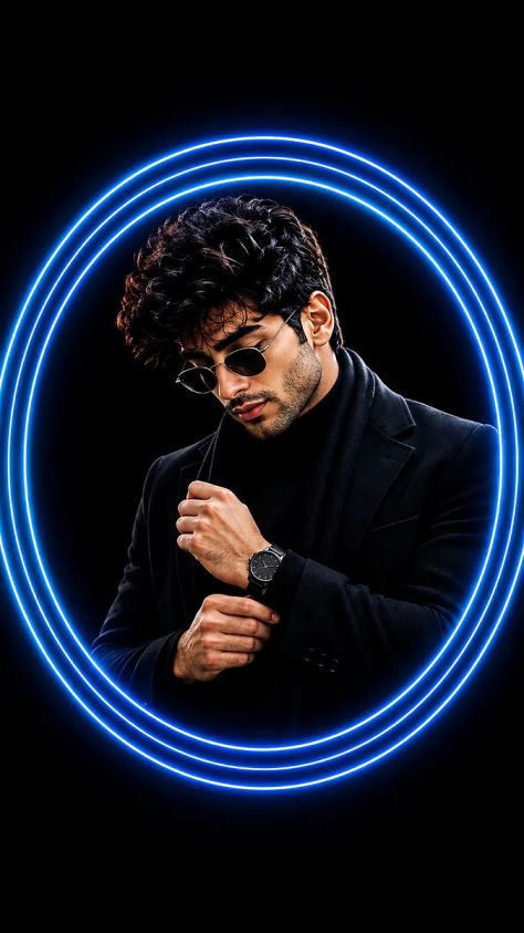 Cinematic Portrait Neon Aerial