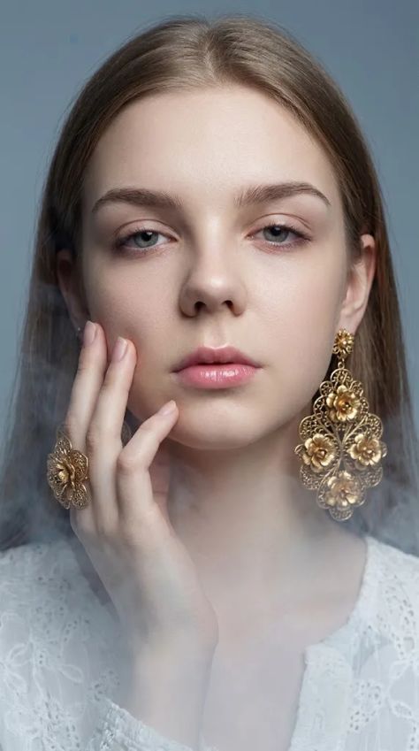 Editorial Portrait Studio Elegant Bokeh — Midjourney