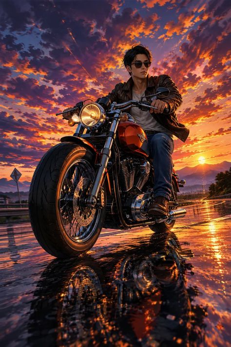 Anime Portrait Golden Hour Dramatic