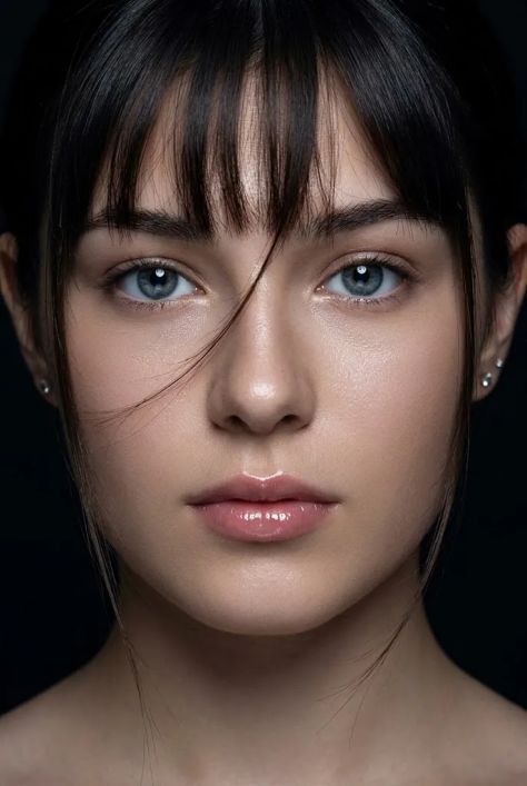 Photorealistic Portrait Studio Dark Close Up