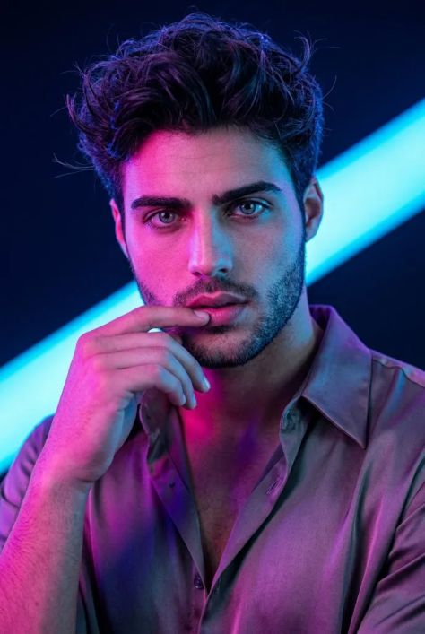 Cinematic Portrait Neon Elegant Bokeh