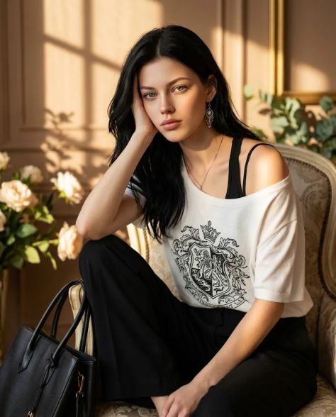 Photorealistic Portrait Natural Peaceful Bokeh
