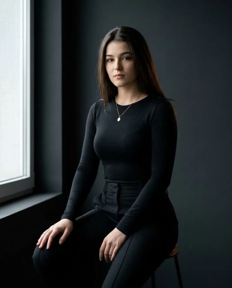 Editorial Portrait Interior Elegant Bokeh