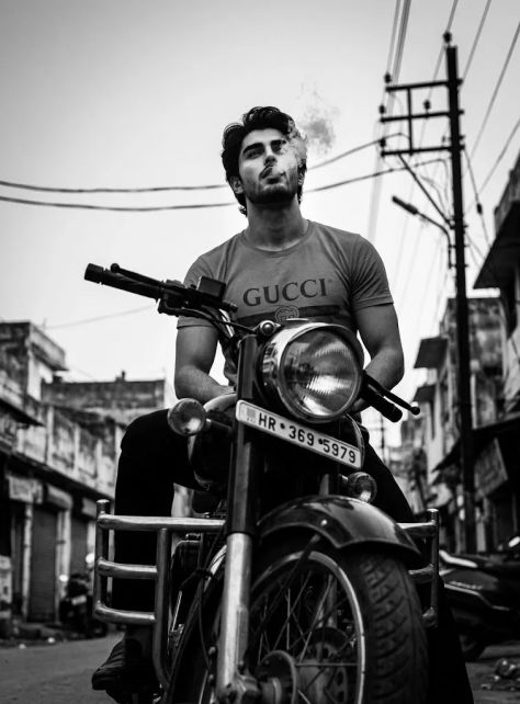 Monochrome Portrait Urban Low Angle