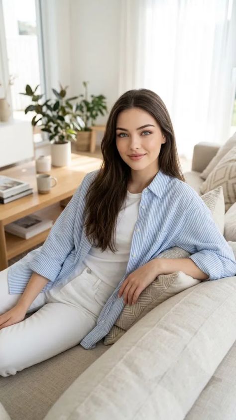 Photorealistic Portrait Interior Peaceful Natural