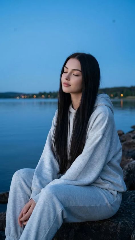 Photorealistic Portrait Studio Light Peaceful
