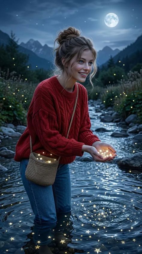 Photorealistic Portrait Nature Playful Moonlit — Stable Diffusion