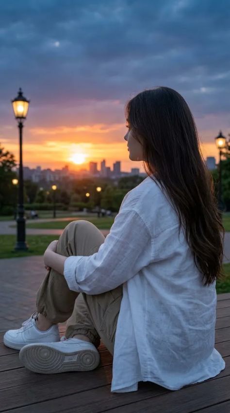 Cinematic Portrait Nature Peaceful Golden Hour