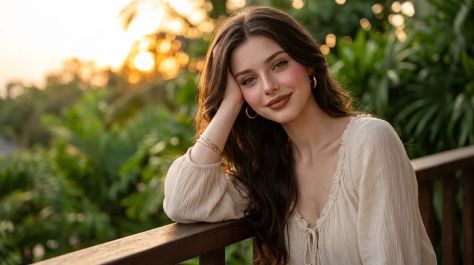 Photorealistic Portrait Soft Peaceful Close Up